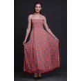 thumbnail image 4 of Bimba Robe Longue Maxi à Imprimé de Feuilles de Laurier pour Femme, Corsage Smocké - Très Petit, 4 of 7