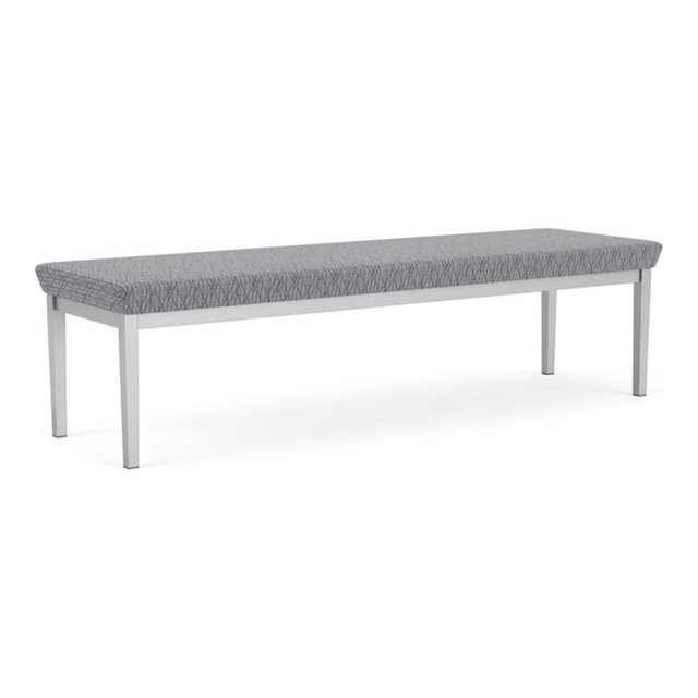 Lenox Steel Reception Waiting Room Healthcare 3-Seat Bench / Silver Steel / Gray