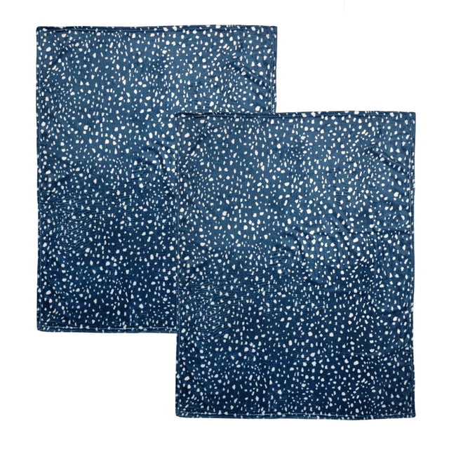 2-Pack Dog Blankets, pet blankets measuring 36 by 45 inches with a blue background and white speckled pattern, made from soft polyester flannel for pet comfort, ideal for protecting furniture or adding to pet sleeping areas.