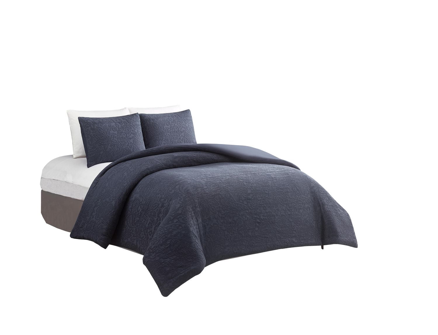 Better Homes & Gardens Paisley Matelasse 3-Piece Comforter Set, Grey, King, All Ages