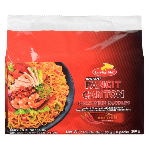 Lucky Me! Pancit Canton Instantané Saveur de Piment Fort Emballage Multiple