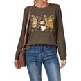 thumbnail image 2 of SNKSDGM Hauts à Manches Longues pour Femmes Chic Décontracté Printemps 2026 T-Shirt de Noël pour Femme T-Shirt à Imprimé Lettres de Noël T-Shirt Graphique Arbre de Noël Col Rond Haut à Manches Longues TTG, 2 of 6