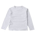 thumbnail image 1 of ZACPNCV T-Shirts à Manches Longues pour Filles, Col Rond pour Enfants, Hauts d'Automne et d'Hiver, T-Shirts Basiques, Gris, 5-6 Ans, 1 of 4