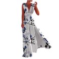 thumbnail image 2 of Lenago Robes Aguichant Grande Taille pour Femmes Mode Décontractée Été Sans Manches Col en V Robe Imprimée Fermeture Éclair Robe Longue Robes de Plage en Liquidation, 2 of 5
