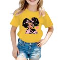 thumbnail image 1 of Zecgelong T-Shirt d'Été à Col Rond pour Filles, Imprimé de Dessins Animés, Décontracté, Ample, à Manches Courtes, T-Shirt Graphique pour Filles, Taille 6-8 Ans, 1 of 4