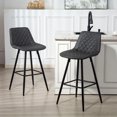 thumbnail image 2 of HOMCOM Bar Stools Set of 2, Counter Height, 27.25" Kitchen Stools, Black, 2 of 10