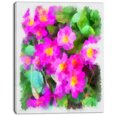 thumbnail image 2 of Pink Little Flowers with Green Leaves - Large Floral Canvas Artwork, 2 of 3