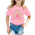 thumbnail image 1 of LUOGENLI T-Shirt pour Filles Filles Mode Décontractée Lettre Col Rond T-Shirt à Manches Courtes Haut Maxi Hauts Ensembles Filles Tenue 2 Pcs Boho 1-2 Ans, 1 of 3