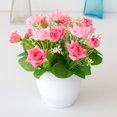 thumbnail image 3 of Imitation Potted Flower Rose Hotel Decoration Plastic Bookshelf Table Artificial Flower Pot for Office, 3 of 5