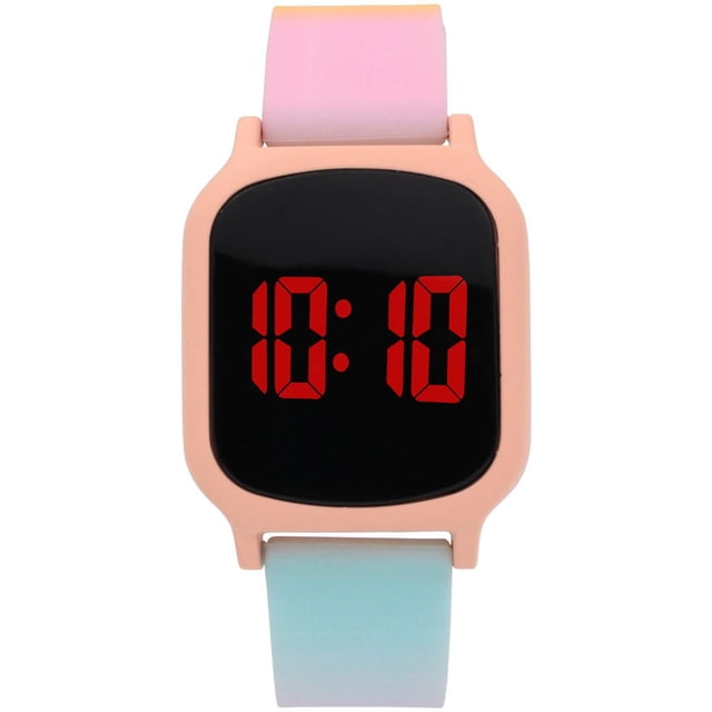 Sleek LED Watch with Gradient Pink and Blue Strap