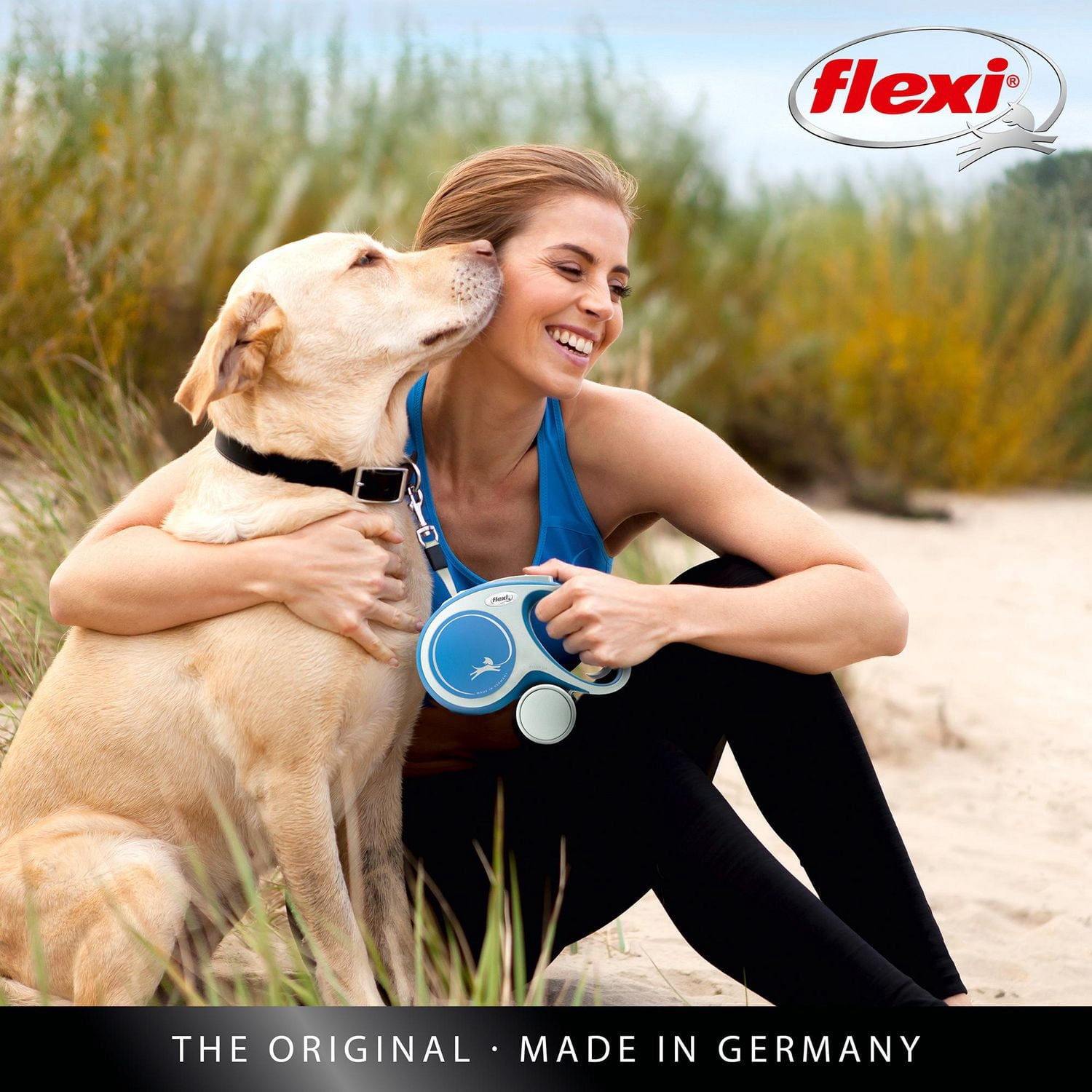 Flexi New Comfort Laisse à Ruban Rétractable pour Grand Chien, Noir, 8m/26 Pieds