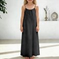 thumbnail image 2 of NIEWTR Robe Décontractée Tissée pour Tout-Petits et Bébés Filles à Larges Bretelles, Robe Soleil Fluide pour les Journées d'Été (Noir, 8-9 Ans), 2 of 6