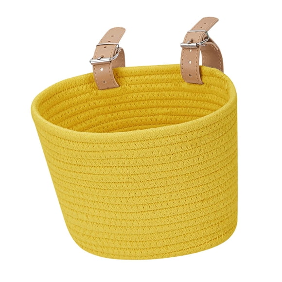 DYNWAVECA Kids Bike Basket Carrier Easy Install Multifunction Bike Decor Handlebar Basket for Boys Girls Children Kids Shopping Scooter Yellow