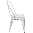 thumbnail image 3 of Chaise empilable intérieure/extérieure en métal vieilli blanc, 3 of 9