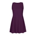 thumbnail image 3 of Meichang Robes d'Été Robes Sans Manches pour Femmes Couleur Unie Col Ras du Cou Robes Mini Coupe Ample Décontractées Fluides Robes Débardeur avec Poches Robes de Vacances pour Femmes, 3 of 4
