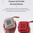 thumbnail image 4 of TFixol Haut-Parleur Bluetooth Sans Fil avec Micro Intégré, Conception Portable Étanche, Autonomie de 36 H, Rouge, Idéal pour l'Extérieur, la Maison, la Cuisine et les Fêtes, Compatible avec Téléphones et Tablettes., 4 of 6