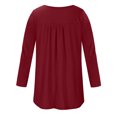 thumbnail image 4 of FAIWAD Tunique Basique pour Femmes Manches Longues Col Rond Blouse Boutonnée Décontractée Plissée Ample, 4 of 6