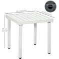 thumbnail image 3 of Outsunny Table d'Appoint de Jardin Table Basse avec Trou pour Parasol pour Patio Blanc, 3 of 10
