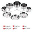 thumbnail image 1 of Camping Cookware  Outdoor Cookware  Outdoor Camping Pot  Picnic Cookware  Outdoor Camping Pan 8Pcs/Set Portable Stainless Steel Cookware Pan Pot Plate Cup Set For Outdoor Camping, 1 of 8