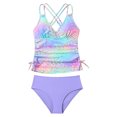 thumbnail image 1 of Nwiuh Girls' UPF 50+ Swim Bikini Bottom and Racerback Tankini Set (Beige, 10-11 Years), 1 of 5