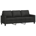 thumbnail image 2 of vidaXL 2 Piece Sofa Set with Cushions Black Fabric, 2 of 4
