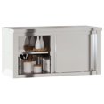 thumbnail image 2 of vidaXL Kitchen Wall Cabinet with Sliding Doors Stainless Steel, 2 of 5