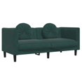 thumbnail image 2 of vidaXL 2 Piece Sofa Set with Pillows Dark Green Velvet, 2 of 5