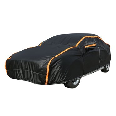 Housse de Voiture Couvertures Extérieures Complètes avec Bande Réfléchissante Protection Extérieure Imperméable UV Neige Pluie Vent Poussière Tous les Temps pour la Berline 196-210 Pouces