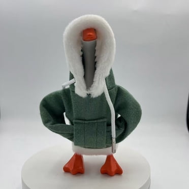 Magnetic Desk Goose Statue with Outfits, Tabletop Decor for Home Office, Mini Porch Goose Costume Accessory