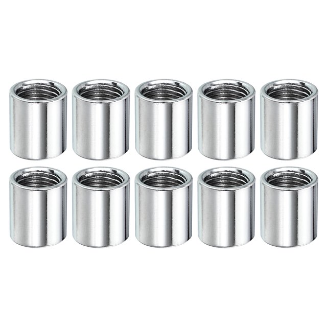 Unique Bargains Round Coupling Nut M10x1mm 15mm Threaded Sleeve Connector Rod Bar Stud Tube 10 Pack