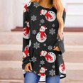 thumbnail image 1 of Meichang Chemises de Noël pour Femmes Grande Taille, T-Shirts Graphiques avec Verre de Vin de Noël, Manches 3/4, Col Rond Décontracté, Coupe Ample, Hauts de Vacances, Cadeaux de Noël pour Femmes, 1 of 4