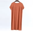 thumbnail image 2 of Besolor Chemises de Nuit Grande Taille pour Femmes Été Confortables à Manches Courtes Col Ras du Cou Vêtements de Nuit Chemises de Sommeil Robe de Nuit, 2 of 5