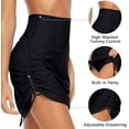thumbnail image 3 of Womens Swim Skirt Drawstring Tummy Control Swim Bottom with Built-in Brief, 3 of 6