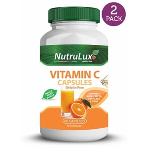 Vitamin C ( 500 mg Vitamin C ) Halal Gelatin Free Capsules(Pack of 2)