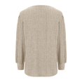 thumbnail image 4 of Penkiiy Chandails à Col Rond pour Femmes Manches Longues Chemises Coupe Ample Décontractée Mode Automne 2025 Tunique Légère 4TG Kaki, 4 of 5