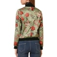 thumbnail image 3 of INSPIRE CHIC Women's Bomber Jacket Slim Fit Lightweight Zip Up Jacket Light Green S, 3 of 8