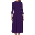 thumbnail image 4 of Pisexur Robe d'Automne pour Femme, Robe Maxi à Manches 3/4, Décontractée, à Cordon, Manches Mi-Longues, Taille Haute, Col Rond, Ample, Longue, avec Ceinture, 4 of 9