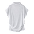 thumbnail image 2 of AMERTEER Blouse Décontractée en Coton à Manches Courtes et Col Roulé pour Femmes, Grande Taille, 2 of 5
