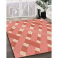 thumbnail image 3 of Ahgly Company Tapis d'Intérieur Rond Lavable en Machine Transitionnel Saumon Rose Clair, 8 Pieds Rond, 3 of 7