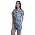 thumbnail image 3 of Moomaya Pyjama pour Femmes Imprimé, Ensemble Deux Pièces à Col Cranté avec Short, 3 of 6
