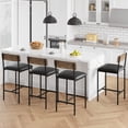 thumbnail image 2 of Kojooin Bar Stools Set of 4, Kitchen Bar Stools with Footrest, 25.5 Inches Upholstered Bar Chairs with Back, 4 Counter Height Barstools for Counter Bar, Island, Easy Assembly, Rustic Brown, 2 of 9