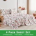 thumbnail image 2 of Gogreen 4PC Deep Pocket Christmas Sheets King Sheet Set Fit 16", Breathable Microfiber Soft King Size Sheet Set, Christmas Decorations for Bedroom, Christmas Gift - Santa Claus Deer Pattern, 2 of 9