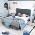 thumbnail image 2 of Maison Classique Upholstered Grey Foothill Queen Bed Frame with USB Ports and LED Lights, 2 of 5