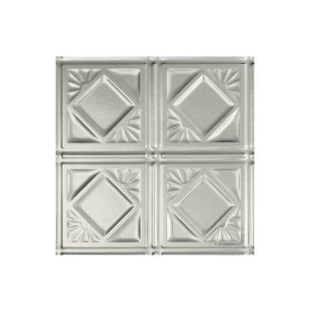 Fasade Easy Installation Traditional 4 Brushed Aluminum Glue Up Ceiling Tile/ Ceiling Panel (12" X 12" Sample)