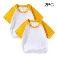 thumbnail image 2 of vdgthytj 2 Pack Kids Summer Raglan T-Shirts Girls Boys Color Block Crewneck Short Sleeve Casual Basic Tops Tees, 2 of 5