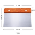 thumbnail image 2 of Stainless Steel Dough Cutter, Wooden Handle Bench Scraper with Oil Scraper, Pastry Cake Cream Cutter for Baking, 2 of 3