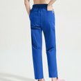 thumbnail image 4 of Yuyuzo Women Casual Pants Elastic Drawstring High Waisted Solid Color Slacks Straight Leg Bootcut Trousers, 4 of 4