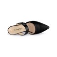 thumbnail image 4 of BLISSFUL STEP Women's Pointy Toe Block Heel Dress Mules Pumps Black 7, 4 of 8