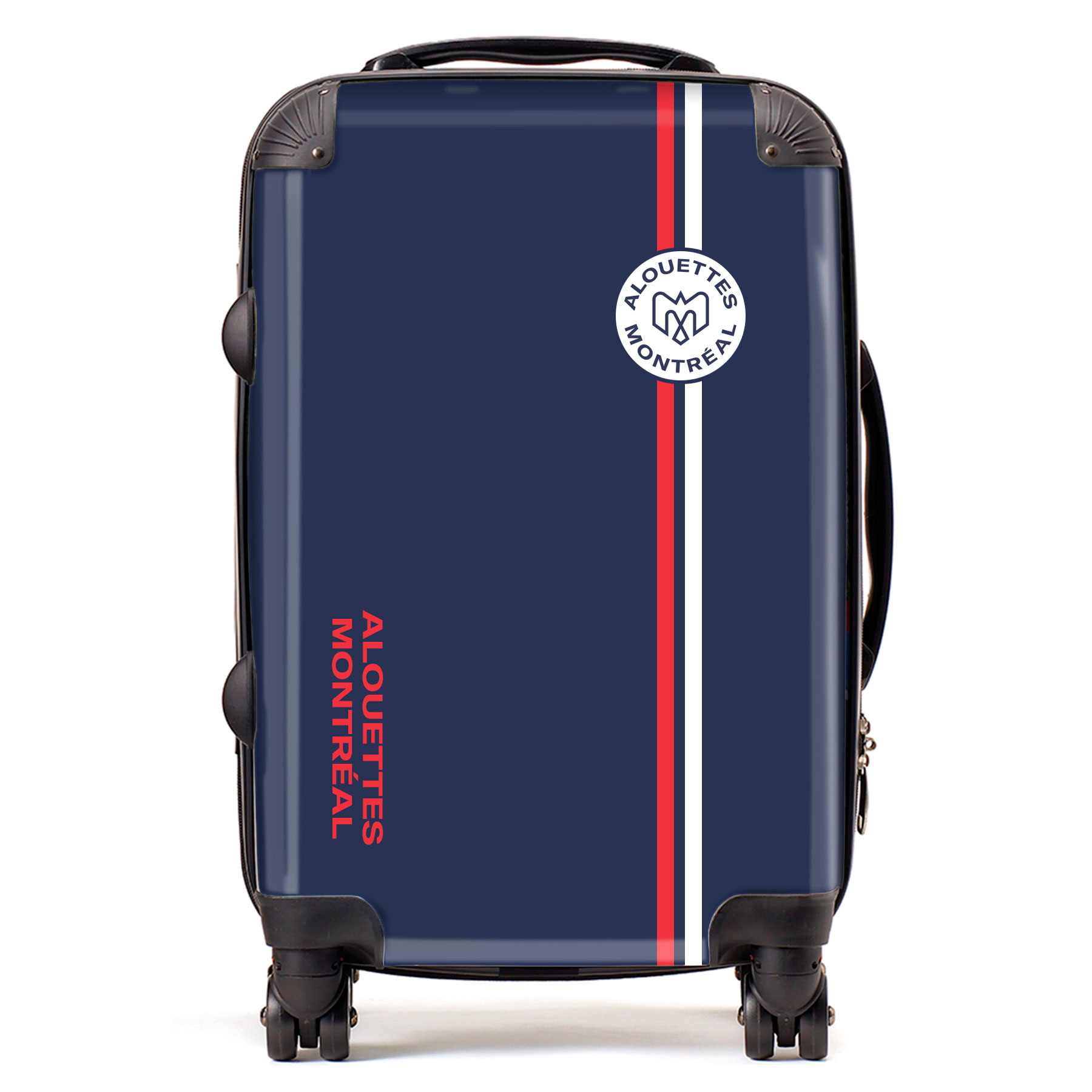 Montreal Alouettes Team Stripes Luggage, Carry-on Suitcase, 360° Spinner Carry-on, Custom Luggage, Luggage Set, Travel, TSA Lock