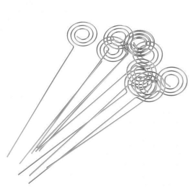 Abbracc 2xcarbon Steel Wire Assorted Shape Photo Clip Holders Round Shape 120x22mm , , 2 Pcs